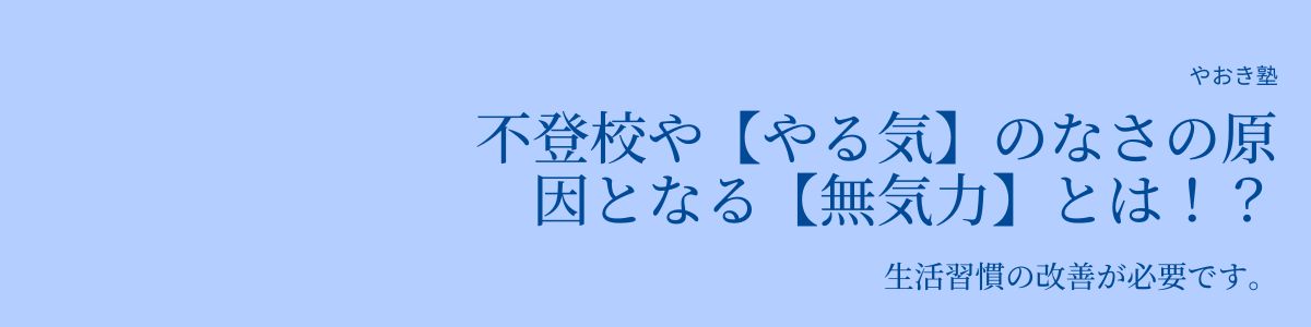 不登校や やる気 のなさの原因となる 無気力 とは 神奈川県 厚木市 食育学習塾 個性を育む や おき塾 課題解決能力 コミュニケーション能力 経験値を積む 電磁波対策